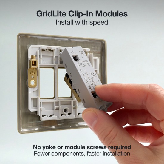 BG Grid Lite Antigue Brass 20A 2Way Module